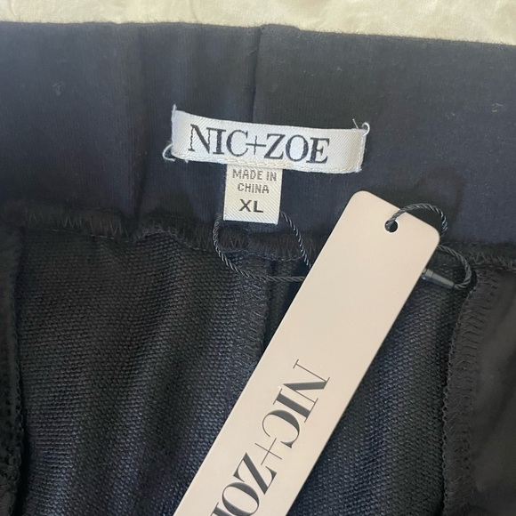 NIC+ZOE Black Wide Leg Knit Pull On Pants High-Waisted - Picture 5 of 8